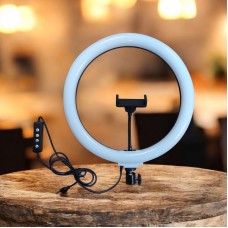 Кольцевая Led лампа 33 см LJJ-33 с держателем для телефона 3 режима + RGB