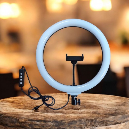 Кольцевая Led лампа 33 см LJJ-33 с держателем для телефона 3 режима + RGB