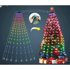 Гирлянда Конский хвост от USB, 2м, 10 нитей, 400LED + пульт / Смарт гирлянда / Умная гирлянда на елку