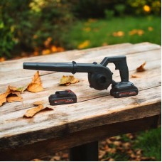 Мощный автомобильный турбо фен 48V / Бытовой скоростной вентилятор ручная воздуходувка 2 АКБ