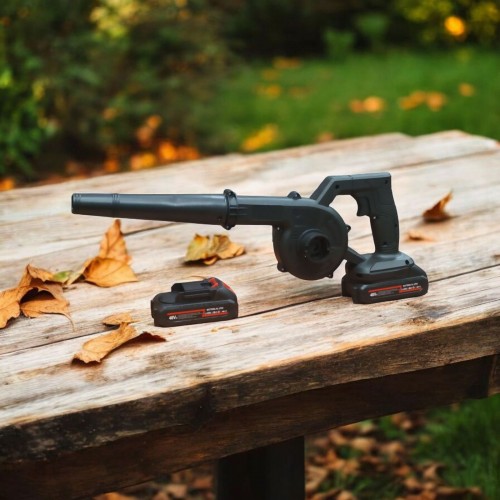 Мощный автомобильный турбо фен 48V / Бытовой скоростной вентилятор ручная воздуходувка 2 АКБ