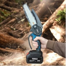 Бесщеточная Аккумуляторная цепная мини-пила 6 inch Electric SAW TOOL в кейсе / 2 аккумулятора