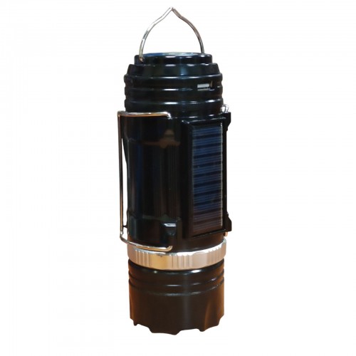 Кемпинговая LED лампа SB 9688 c фонариком и солнечной панелью Черная