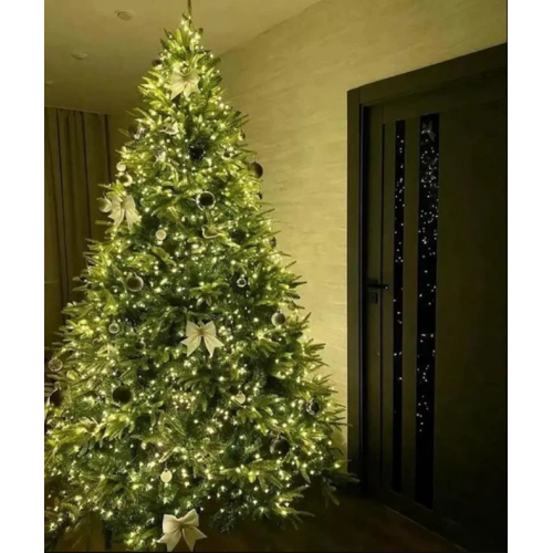 Светодиодная LED гирлянда "Роса" 120м 1200 Led теплый белый цвет, 8 режимов зеленая проволока 220V