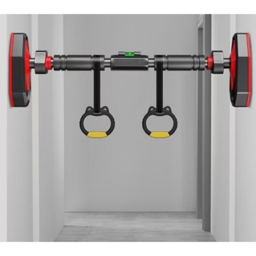 Турник раздвижной для подтягивания с кольцами, диапазон хода 95-135 см для дома