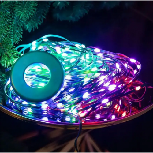 Гирлянда Конский хвост от USB, 2м, 10 нитей, 200LED + пульт / Смарт гирлянда / Умная гирлянда на елку