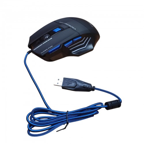 Проводная игровая мышка UKC X7S с подсветкой + коврик Синяя