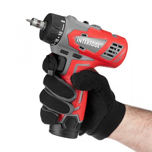 Дрель-шуруповерт аккумуляторный 12 В, 30 Nm, 0.8-10 мм, 1.5 Ач, съемный патрон INTERTOOL DT-0314