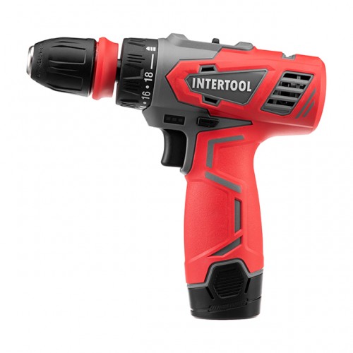 Дрель-шуруповерт аккумуляторный 12 В, 30 Nm, 0.8-10 мм, 1.5 Ач, съемный патрон INTERTOOL DT-0314