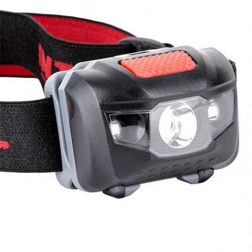 Фонарь налобный светодиодный, 4 режима работы, батарейки 3 ААА  INTERTOOL LB-0302