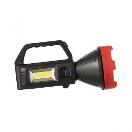 Фонарь аккумуляторный 1 LED + 1 COB, power bank, индикатор заряда, солнечная панель INTERTOOL LB-0107