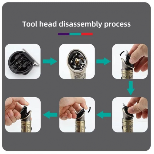Мужской набор VGR V-106 6 в 1 для ухода за волосами, бородой, триммер для носа, тела, Professional, 14 насадок, LED Display
