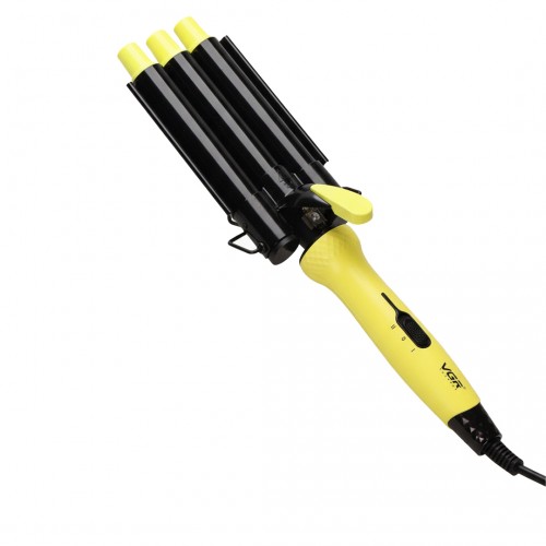 Плойка тройная для волос VGR V-595 Professional тройная плойка волна 22 мм щипцы на три волны 90 Вт Желтая