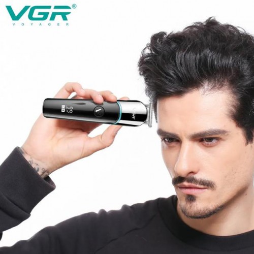 Машинка для стрижки волос VGR V-291, триммер, 4 насадки, LED дисплей