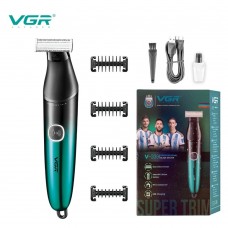 Бритва-триммер для стрижки бороды и усов VGR V-339 GOLD, 4 насадки, водонепроницаемая