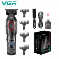 Триммер аккумуляторный VGR V-254, 4 насадки, 7000 RPM, 2000 mAh, LED дисплей Красный