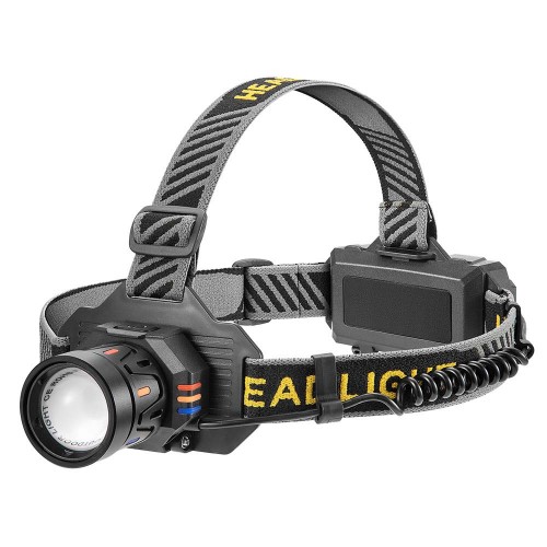 Фонарь налобный BL-T701B-TG, 2x18650, ЗУ Type-C, zoom фонарик