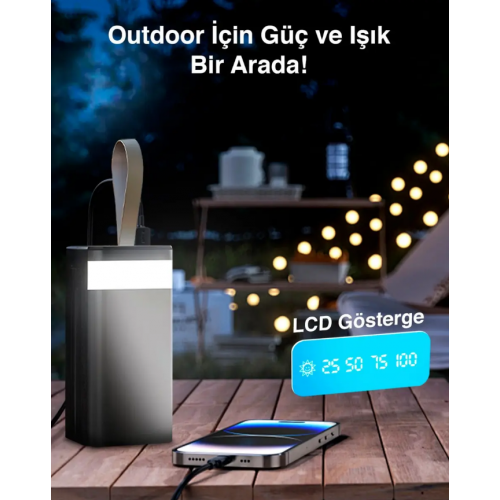 Внешний аккумулятор Power bank 7GO GPW-01 50000mAh PD22,2W+QC3.0 батарея быстрая зарядка Чёрный