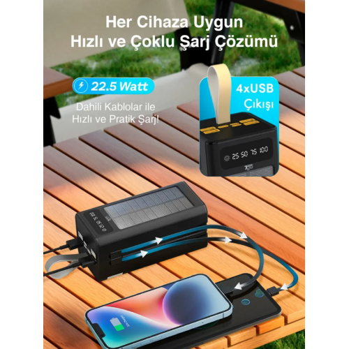 Внешний аккумулятор Power bank 7GO GPW-01 50000mAh PD22,2W+QC3.0 батарея быстрая зарядка Чёрный