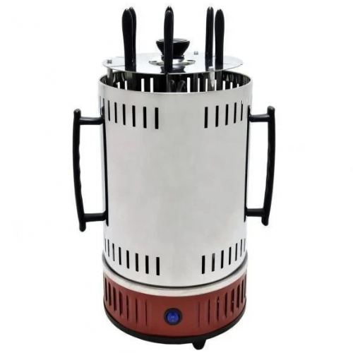 Электрошашлычница шашлычница Domotec BBQ на 6 шампуров 1000W Красная