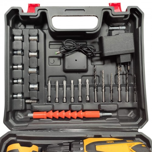 Набор аккумуляторного инструмента миниболгарка + шуруповерт 12V (2 акб) Желтый