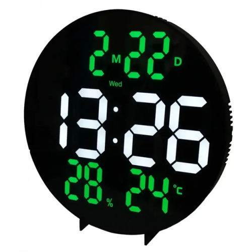 Электронные часы настенные 26см от USB, DS-3813L / Цифровые часы на стену Черные