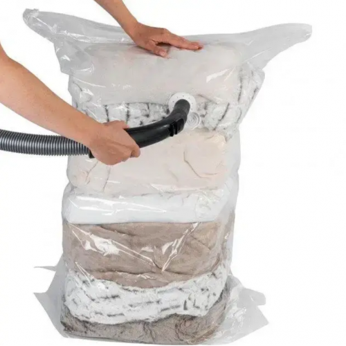 Вакуумный пакет для хранения вещей 80×120 см с клапаном 12 шт