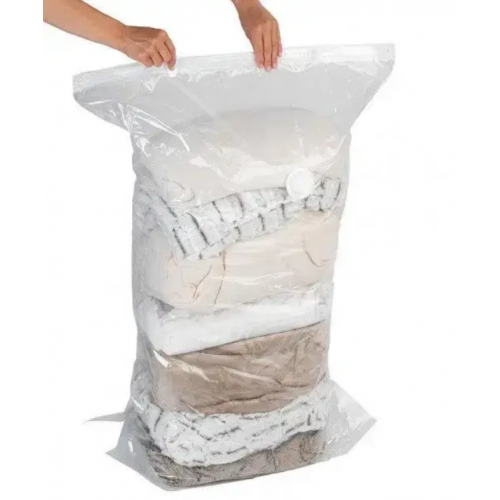 Вакуумный пакет для хранения вещей 80×120 см с клапаном 12 шт