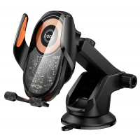 Автомобильный держатель для мобильного телефона HOCO HW34 с беспроводной зарядкой 15W Черный