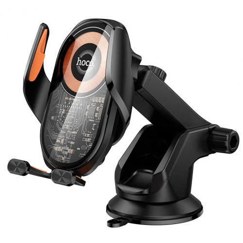 Автомобильный держатель для мобильного телефона HOCO HW34 с беспроводной зарядкой 15W Черный
