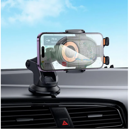 Автомобильный держатель для мобильного телефона HOCO HW34 с беспроводной зарядкой 15W Черный