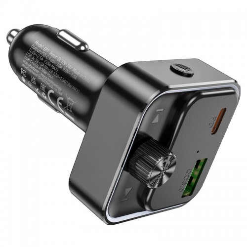 Автомобильный FM-трансмиттер модулятор Bluetooth MP3 HOCO E81 Fantasy 30w, PD/QC, USB-C/ 1xUSB-A