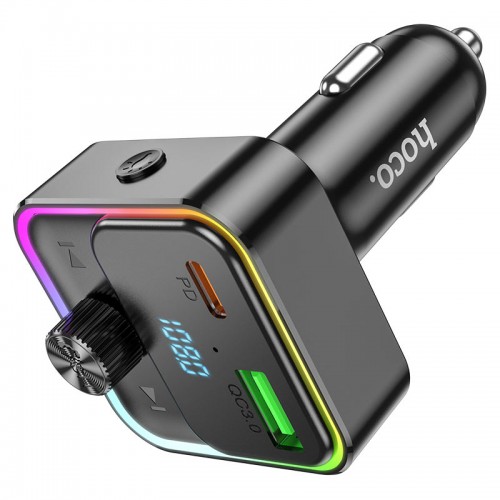 Автомобильный FM-трансмиттер модулятор Bluetooth MP3 HOCO E81 Fantasy 30w, PD/QC, USB-C/ 1xUSB-A