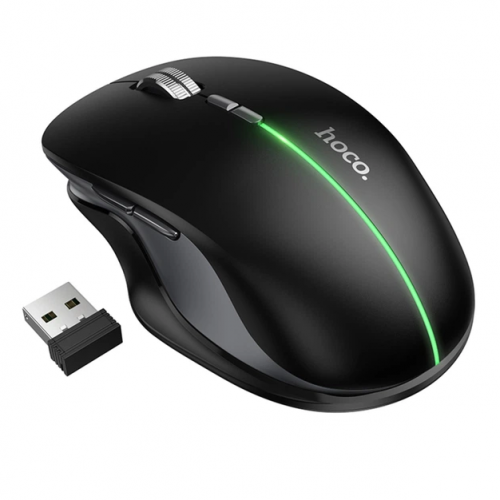 Аккумуляторная мышь игровая Bluetooth и 2,4G, HOCO GM40 Dixon RGB / Геймерская мышь с аккумулятором Черный