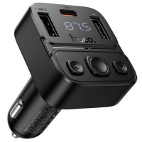 Автомобильный FM-трансмиттер модулятор Bluetooth MP3 HOCO E87 Delta 35W, PD/QC, USB-C/ 2xUSB-A