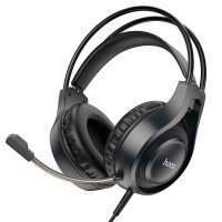 Игровые наушники с микрофоном HOCO W106 Tiger Gaming Headset проводные, с оголовьем Черные