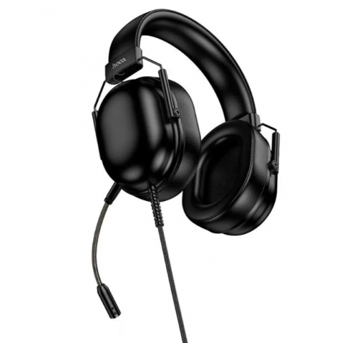 Накладные проводные наушники HOCO W113 с USB, 50 мм динамиками и съемным микрофоном Черные