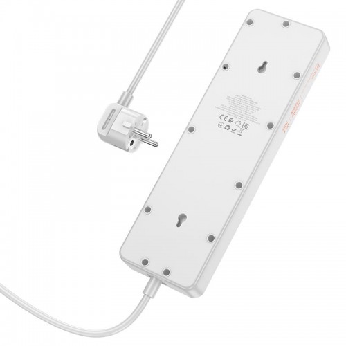 Сетевое зарядное устройство удлинитель HOCO AC14A Rico 3 USB/ Type-C 5 розеток 1,5m PD/QC, 3A/30W