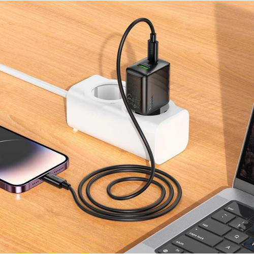 Сетевое зарядное устройство адаптер HOCO CS25A Rico 1USB/1Type-C, 20W/3A, поддержка быстрой зарядки PD/QC/FCP/AFC
