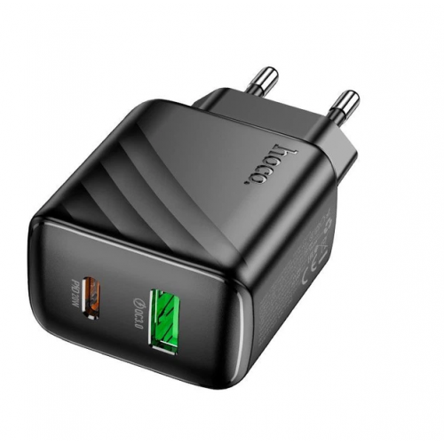 Сетевое зарядное устройство адаптер HOCO CS25A Rico 1USB/1Type-C, 20W/3A, поддержка быстрой зарядки PD/QC/FCP/AFC