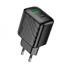 Сетевое зарядное устройство адаптер HOCO CS25A Rico 1USB/1Type-C, 20W/3A, поддержка быстрой зарядки PD/QC/FCP/AFC
