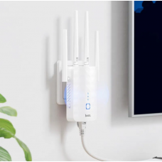 Портативный модем Репитер HOCO HI35 усилитель Wi-Fi сигнала на 4 антенны WiFi4, 300Mbps, 2.4 ГГц Черный