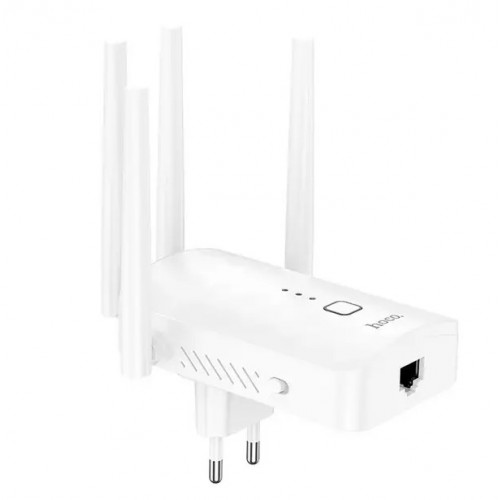 Портативный модем Репитер HOCO HI35 усилитель Wi-Fi сигнала на 4 антенны WiFi4, 300Mbps, 2.4 ГГц