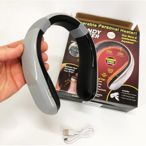 Портативный мини обогреватель для шеи Handy Heater на аккумуляторе, 4 режима нагрева Серый