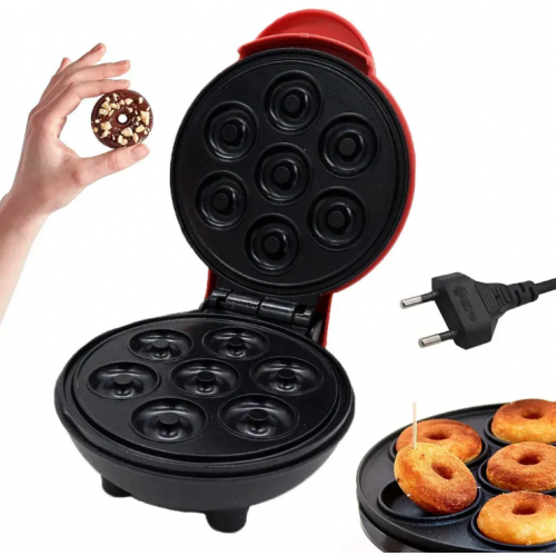 Аппарат для приготовления пончиков 7шт, 1000Вт / Машинка для выпечки пончиков / Донат мейкер