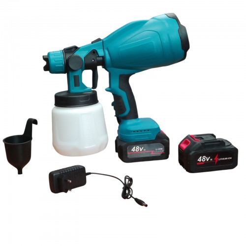 Аккумуляторный краскопульт 800мл + 2 аккумулятора, JK-SG1 / Краскораспылитель с регулировкой ширины