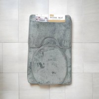 Набор ковриков для ванной и туалета 50 х 80 см, Коврик в ванную комнату 3 в 1 Серый