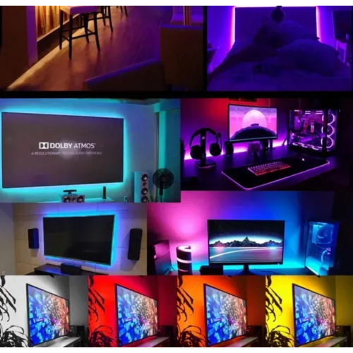 Светодиодная лента с пультом 5 м, от USB, Strip CB-5050 / Силиконовая самоклеющаяся led лента