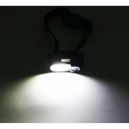 Фонарь налобный 1804A-XPE+COB, датчик движения, 1x18650, ЗУ Type-C