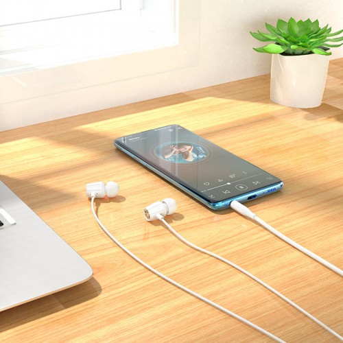 Наушники проводные вакуумные HOCO M88 с микрофоном Белые